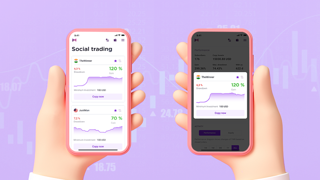 Giao diện một nền tảng copy trade hỗ trợ tiếng Việt giúp nhà đầu tư dễ dàng sử dụng và tham gia thị trường
