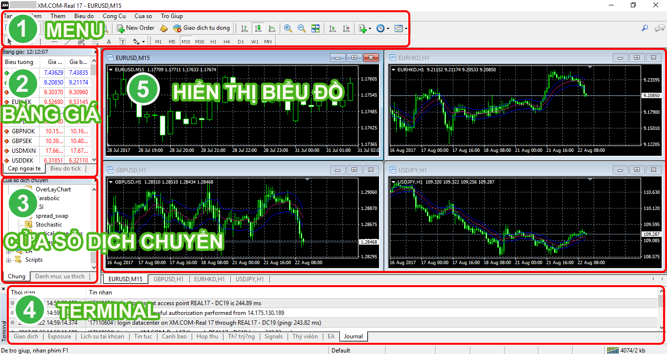 Giao dịch forex trên màn hình máy tính với biểu đồ và chỉ số